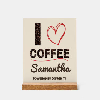 Personalized Coffee Lover Powered by Coffee Gift Acrylschild