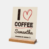 Personalized Coffee Lover Powered by Coffee Gift Acrylschild (Winkel)