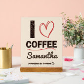 Personalized Coffee Lover Powered by Coffee Gift Acrylschild (Hochzeit)