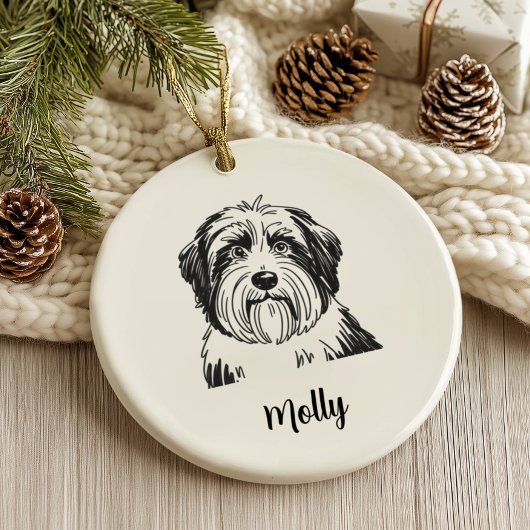 Personalized Collie Dog Christmas Keramik Ornament