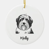 Personalized Collie Dog Christmas Keramik Ornament (Vorne)