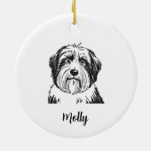 Personalized Collie Dog Christmas Keramik Ornament (Hinten)
