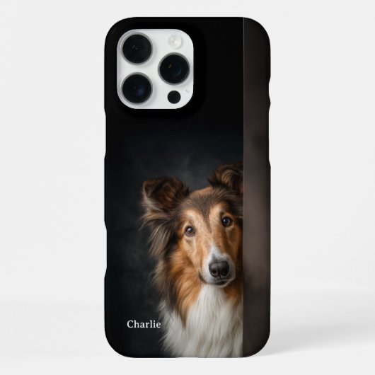 Personalized Collie Dog Portrait iPhone Hülle (Rückseite)