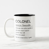 Personalized Colonel Dictionary Definition Zweifarbige Tasse (Links)