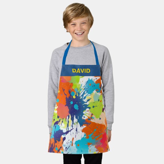 Personalized Colorful Artist Paint Splash Schürze (Getragen)