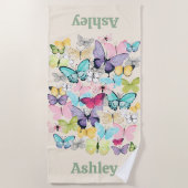 Personalized Colorful Butterflies Strandtuch (Vorderseite)