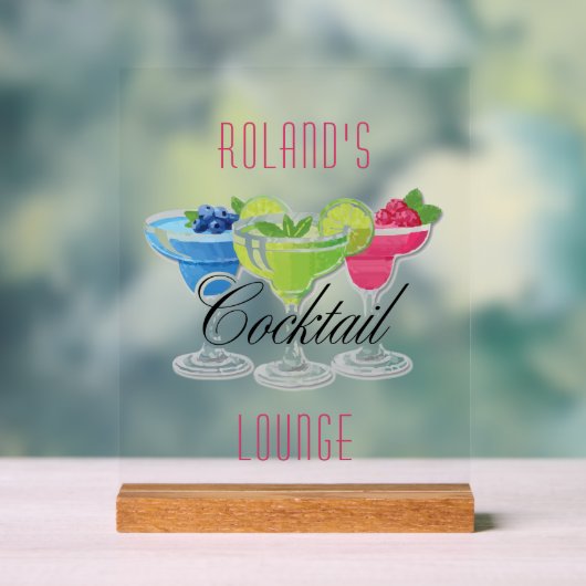 Personalized Colorful Cocktail Acrylschild (Neutral)