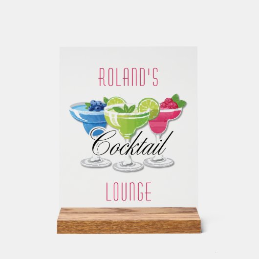 Personalized Colorful Cocktail Acrylschild (Vorderseite)