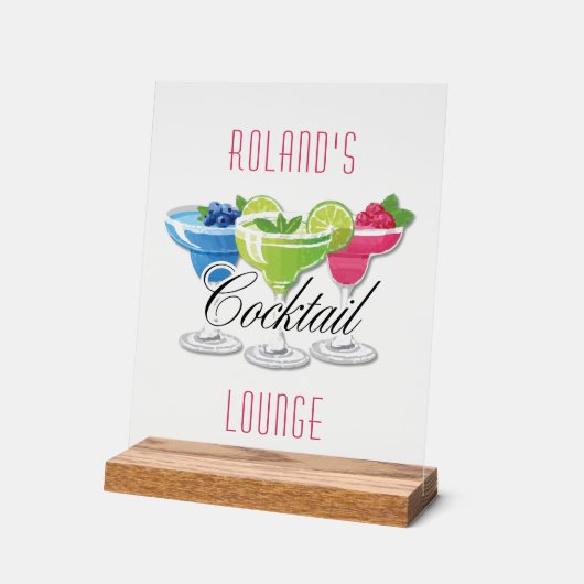 Personalized Colorful Cocktail Acrylschild (Winkel)