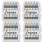 Personalized Colorful Crayon Name Sticker (Vorderseite)