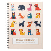 Personalized Colorful Cute Dogs Notebook Notizblock (Vorderseite)