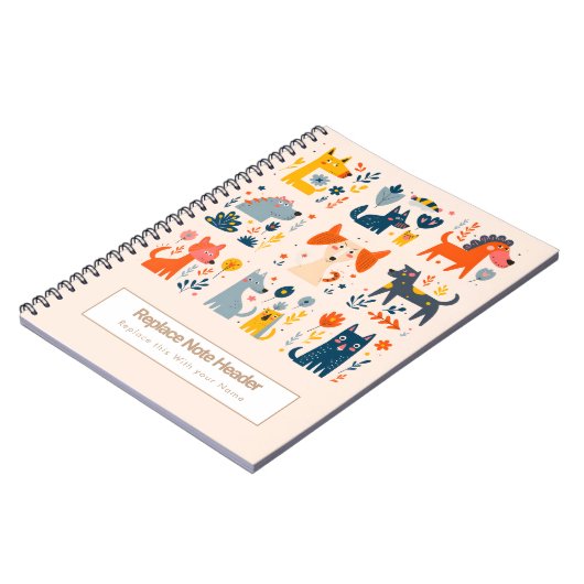 Personalized Colorful Cute Dogs Notebook Notizblock (Linke Seite)