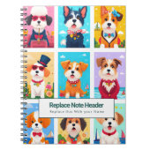 Personalized Colorful Cute Dogs Notebook Notizblock (Vorderseite)
