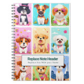 Personalized Colorful Cute Dogs Notebook Notizblock (Vorderseite)