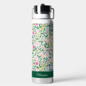 Personalized Colorful Floral Monogram Water Bottle Trinkflasche (Hinten)