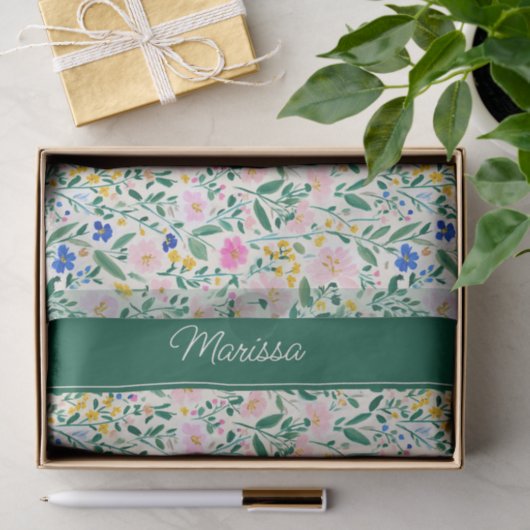 Personalized Colorful Floral Seidenpapier (Geschenk)