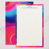 Personalized Colorful Geometric Border Briefpapier (Vorne/Hinten)