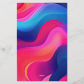 Personalized Colorful Geometric Border Briefpapier (Rückseite)