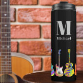 Personalized Colorful Guitar Pop Art Thermosbecher