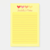 Personalized Colorful Hearts Post-it Klebezettel (Vorderseite)