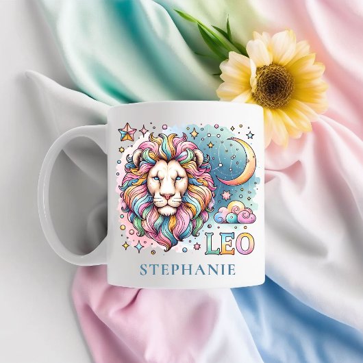 Personalized Colorful Leo Zodiac Astrology Lion Kaffeetasse