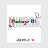 Personalized Colorful Nurse Stethoscope RN NP Aufkleber (Blatt)