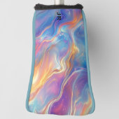 Personalized Colorful Opal Swirly Marble Texture Golf Headcover (Rotieren 90)
