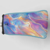 Personalized Colorful Opal Swirly Marble Texture Golf Headcover (Vorderseite)