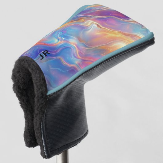 Personalized Colorful Opal Swirly Marble Texture Golf Headcover (3/4 Vorderseite)
