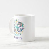 Personalized Colorful Pisces Zodiac Fish Astrology Kaffeetasse (Vorderseite Links)