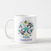 Personalized Colorful Pisces Zodiac Fish Astrology Kaffeetasse (Links)