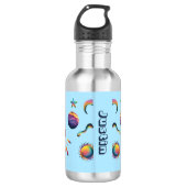 Personalized Colorful Space Planets Back to School Edelstahlflasche (Vorderseite)