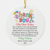 Personalized Colorful Teacher Appreciation Gift Keramik Ornament (Vorne)