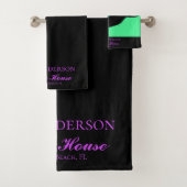 Personalized Colorful Tropical Sea Turtle Family Badhandtuch Set (Insitu)