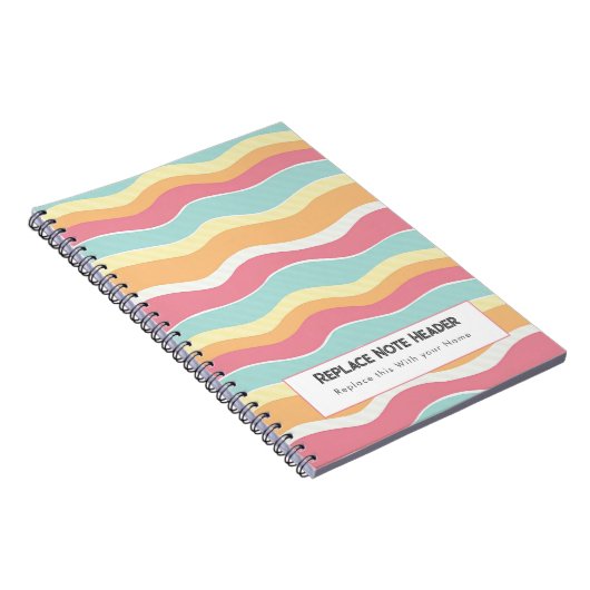 Personalized Colorful Wave Patterned Notizblock (Rechte Seite)