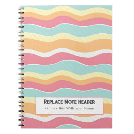 Personalized Colorful Wave Patterned Notizblock