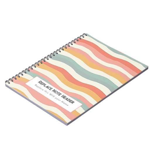 Personalized Colorful Wave Patterned Notizblock (Linke Seite)