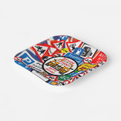 Personalized Colourful Road Signs, Birthday Party Pappteller (Gewinkelt)