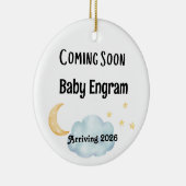Personalized Coming Soon Baby Arrival Keramik Ornament (Rechts)