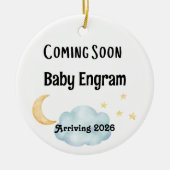 Personalized Coming Soon Baby Arrival Keramik Ornament (Vorne)