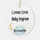 Personalized Coming Soon Baby Arrival Keramik Ornament (Links)