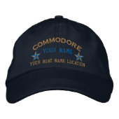 Personalized Commodore Stars Ball Cap Embroidery Bestickte Baseballkappe (Vorderseite)