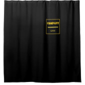 Personalized Company Black Modern Custom Business Duschvorhang (Vorderseite)