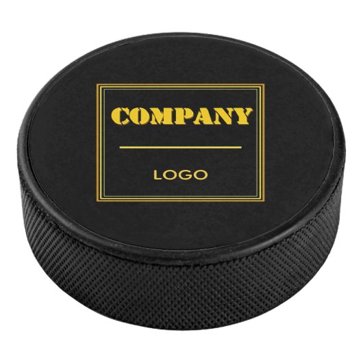 Personalized Company Black Modern Custom Business Eishockey Puck (3/4)