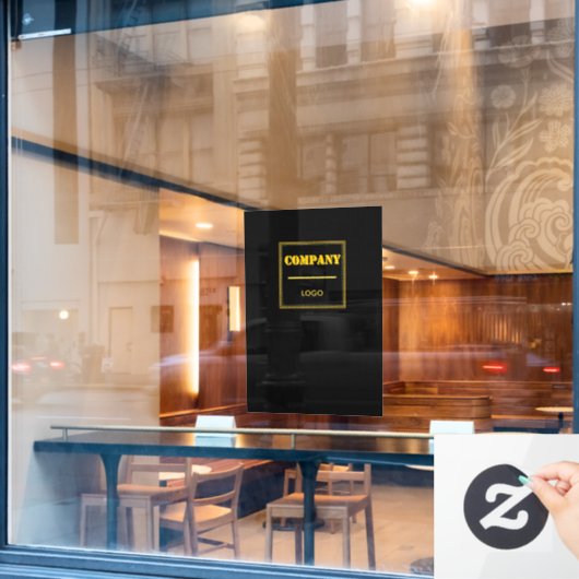 Personalized Company Black Modern Custom Business Fensteraufkleber (Café-Fenster)