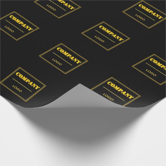 Personalized Company Black Modern Custom Business Geschenkpapier (Ecke)