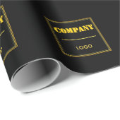 Personalized Company Black Modern Custom Business Geschenkpapier (Rolleneckpunkt)
