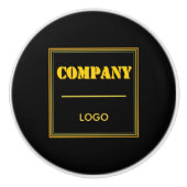 Personalized Company Black Modern Custom Business Keramikknauf (Vorderseite)