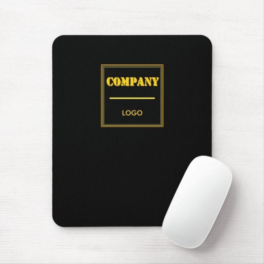 Personalized Company Black Modern Custom Business Mousepad (Mit Mouse)