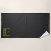 Personalized Company Black Modern Custom Business Strandtuch (Vorderseite)